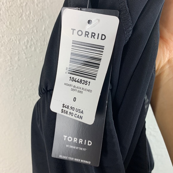 NWT Torrid Swim High Waist Ruched Skirt Bottom 0 - Picture 6 of 9